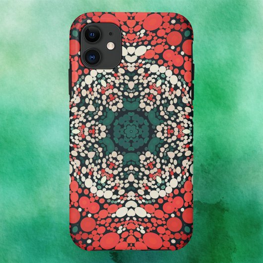 Coques Case-Mate iPhone Dot Mandala Rouge Blanc Bleu et Vert