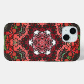 Coques Case-Mate iPhone Dot Mandala Rouge Vert et Blanc (Verso (horizontal))