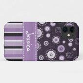 Coques Case-Mate iPhone Dots et bandes violets (Dos (Horizontal))