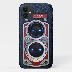 Coques Pour iPhone Double caisse ROUGE vintage d'appareil-photo de