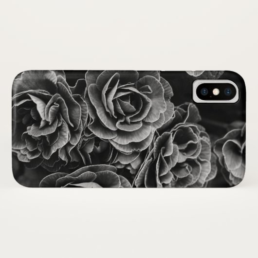 Coques Case-Mate iPhone Double Fleurs Primules, noir et blanc (Dos (Horizontal))