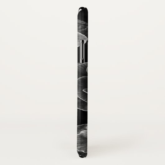 Coques Case-Mate iPhone Double Fleurs Primules, noir et blanc (Dos/Droite)