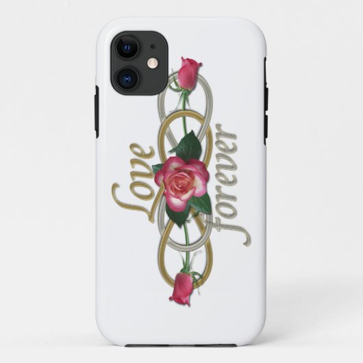Coques Case-Mate iPhone Double Infinité - Amour Rose pour toujours (Dos)