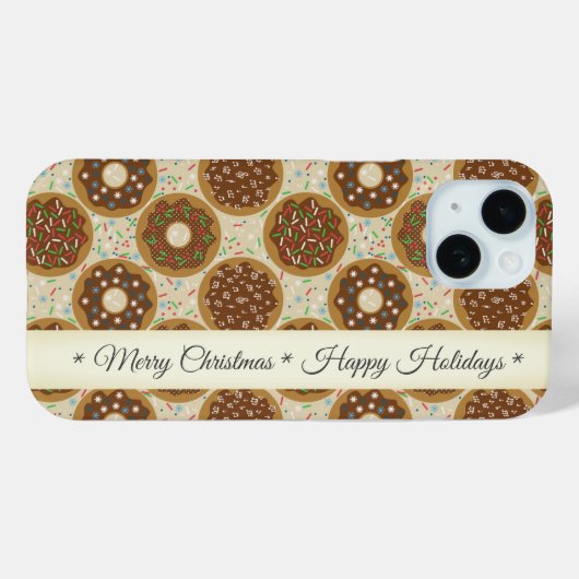 Coques Case-Mate iPhone Doughnut Joyeux Noël Joyeux Joyeux Fêtes (Verso (horizontal))