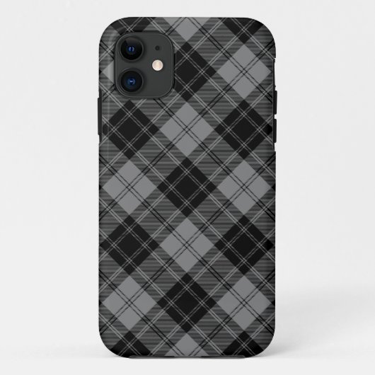 Coques Case-Mate iPhone Douglas tartan noir gris plaid (Dos)