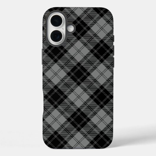 Coques Case-Mate iPhone Douglas tartan noir gris plaid (Verso)