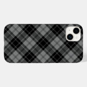 Coques Case-Mate iPhone Douglas tartan noir gris plaid (Verso (horizontal))