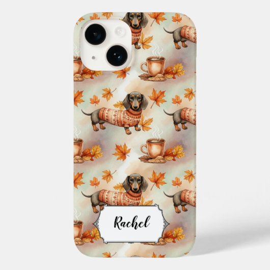 Coques Case-Mate iPhone Doux Dachshund en pullover Amoureux des chiens per (Verso)