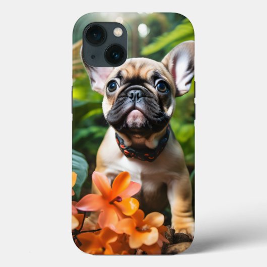 Coques Case-Mate iPhone 😍Doux Frenchie chiot dans une jungle (Verso)
