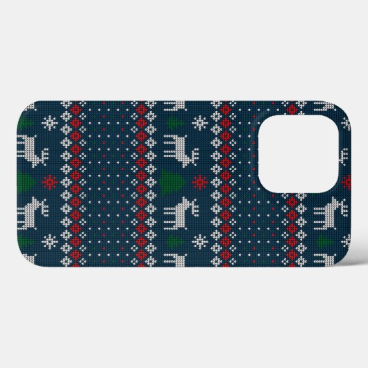 Coques Case-Mate iPhone Doux moche Noël Faux Knit Motif (Verso (horizontal))
