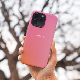 Coques iPhone 16 Pro Doux tendance orange rose Ombre teint Customisé