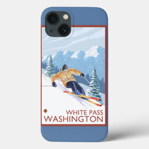 Etui iPhone Case-Mate Downhhill Snow Skier - White Pass, Washington