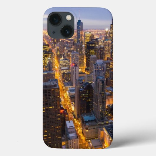 Coques Case-Mate iPhone Downtown Chicago skyline at dusk (Verso)