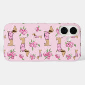 Coques Case-Mate iPhone Doxie + Peonies Floral Dachshund (Verso (horizontal))