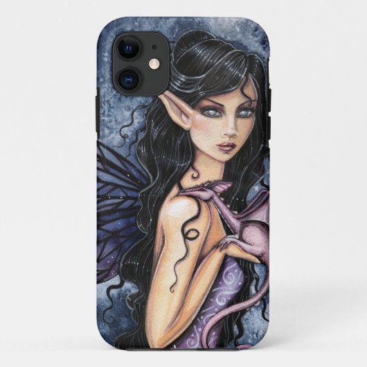 Coques Case-Mate iPhone Dragon Améthyste Fée Violette Art Fantastique (Dos)