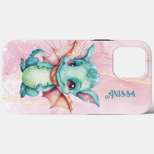 Coques Case-Mate iPhone Dragon aquarelle adorable (Verso (horizontal))