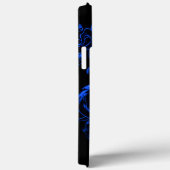 Coques Case-Mate iPhone Dragon Asiatique Bleu Monogrammé  (Verso / Droite)