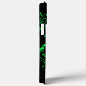 Coques Case-Mate iPhone Dragon asiatique vert monogramme (Verso / Droite)