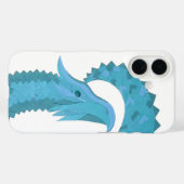 Coques Case-Mate iPhone dragon au cœur de sarcelle sur fond blanc (Verso (horizontal))
