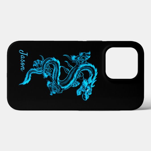 Coques Case-Mate iPhone Dragon bleu (Verso (horizontal))