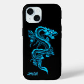 Coques Case-Mate iPhone Dragon bleu (Verso)