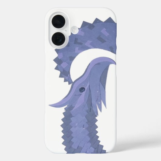 Coques Case-Mate iPhone Dragon bleu-gris à coeur blanc (Verso)