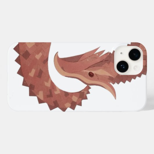 Coques Case-Mate iPhone Dragon cardiaque Brown en blanc (Verso (horizontal))