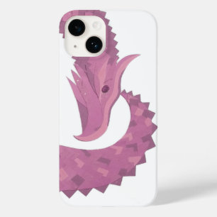 Coque Pour iPhone 14 Dragon cardiaque mauve sur blanc