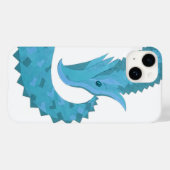 Coques Case-Mate iPhone Dragon cardiaque turquoise en blanc (Verso (horizontal))
