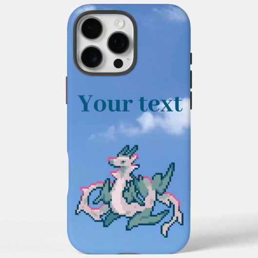 Coques Case-Mate iPhone Dragon céleste, pixelart, pixel art, ZuujeArt par  (Verso)