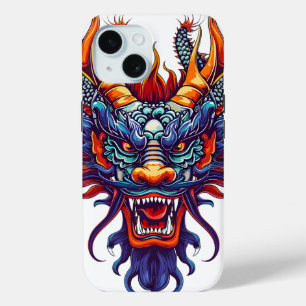 Coque Pour iPhone 15 Dragon chinois coloré