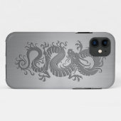Coques Case-Mate iPhone Dragon chinois, effet d'acier inoxydable (Dos (Horizontal))
