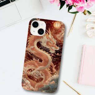 Coque Pour iPhone 14 Dragon chinois majestueux