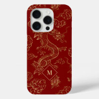 Dragon chinois or et rouge foncé