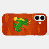 Coques Case-Mate iPhone Dragon chinois rouge sur fond rouge (Verso (horizontal))