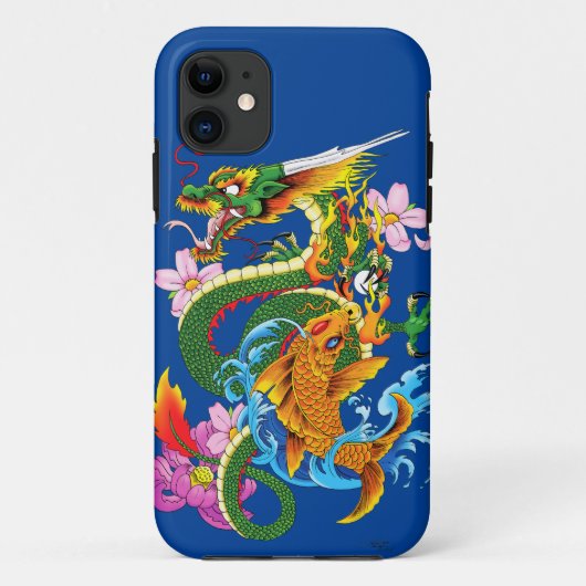 Coques Case-Mate iPhone Dragon chinois vert Koi (Dos)