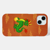 Coques Case-Mate iPhone Dragon Chinois Vert sur Fond Rouge (Verso (horizontal))