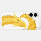 Coques Case-Mate iPhone Dragon coeur jaune sur fond blanc (Verso (horizontal))