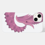 Coques Case-Mate iPhone Dragon coeur mauve sur fond blanc (Verso (horizontal))
