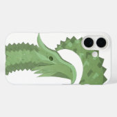 Coques Case-Mate iPhone Dragon cœur vert olive sur fond blanc (Verso (horizontal))