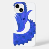 Coques Case-Mate iPhone Dragon de coeur bleu sur blanc (Verso)
