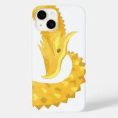 Coques Case-Mate iPhone Dragon de coeur jaune sur blanc (Verso)