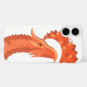 Coques Case-Mate iPhone Dragon de coeur orange sur blanc (Verso (horizontal))