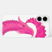 Coques Case-Mate iPhone Dragon de coeur rose chaud sur blanc (Verso (horizontal))