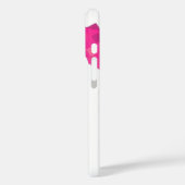 Coques Case-Mate iPhone Dragon de coeur rose chaud sur blanc (Verso / Gauche)