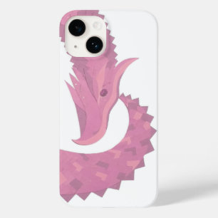 Coque Pour iPhone 14 Dragon de coeur rose sur blanc