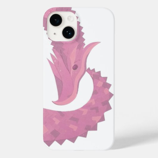 Coques Case-Mate iPhone Dragon de coeur rose sur blanc (Verso)