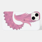 Coques Case-Mate iPhone Dragon de coeur rose sur blanc (Verso (horizontal))