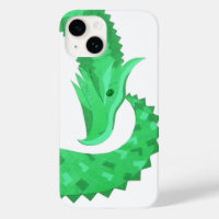 Dragon de coeur vert sur blanc