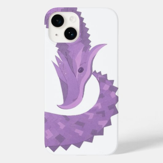 Coques Case-Mate iPhone Dragon de coeur violet de lavande blanc (Verso)